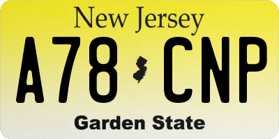 NJ license plate A78CNP