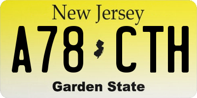 NJ license plate A78CTH