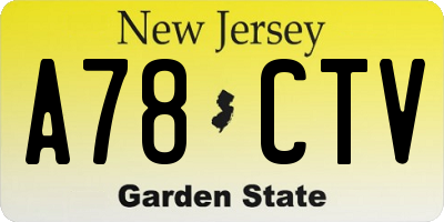 NJ license plate A78CTV