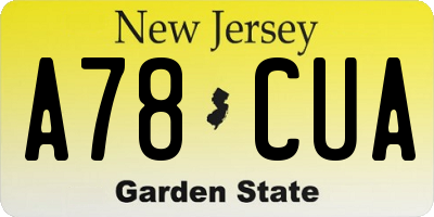 NJ license plate A78CUA