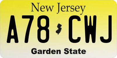 NJ license plate A78CWJ