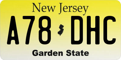 NJ license plate A78DHC