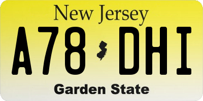 NJ license plate A78DHI