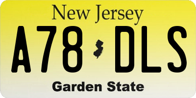 NJ license plate A78DLS