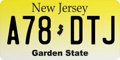 NJ license plate A78DTJ