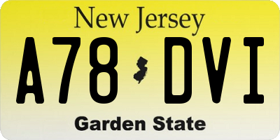 NJ license plate A78DVI
