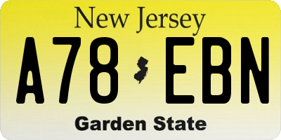 NJ license plate A78EBN