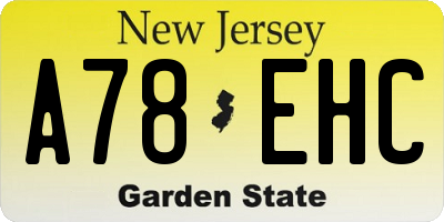 NJ license plate A78EHC