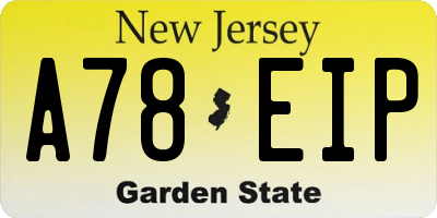 NJ license plate A78EIP