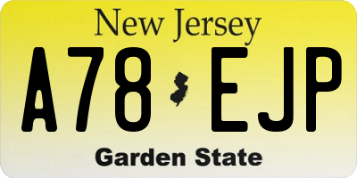 NJ license plate A78EJP