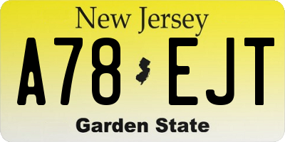 NJ license plate A78EJT