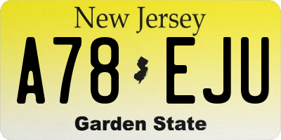 NJ license plate A78EJU