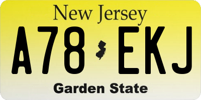 NJ license plate A78EKJ