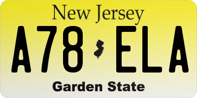 NJ license plate A78ELA