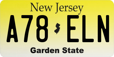 NJ license plate A78ELN