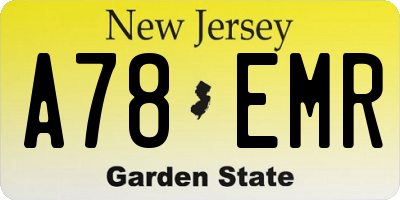 NJ license plate A78EMR
