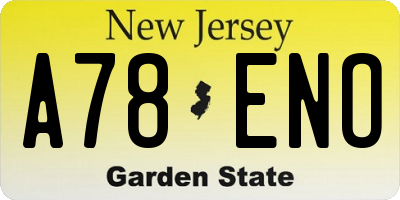 NJ license plate A78ENO