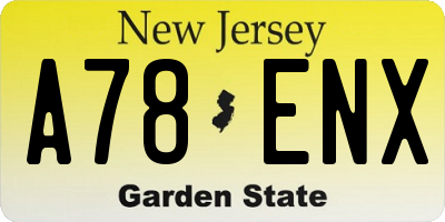 NJ license plate A78ENX
