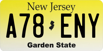 NJ license plate A78ENY