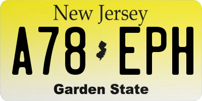 NJ license plate A78EPH