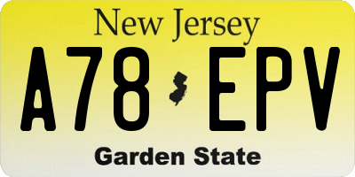 NJ license plate A78EPV