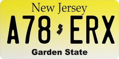 NJ license plate A78ERX