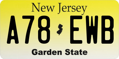 NJ license plate A78EWB