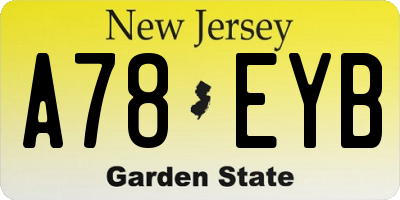 NJ license plate A78EYB