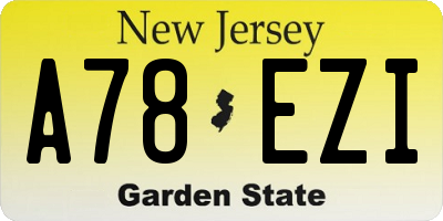 NJ license plate A78EZI