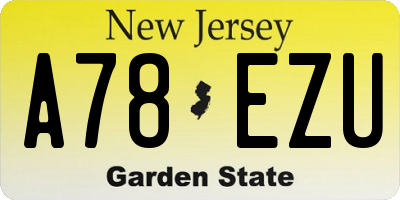 NJ license plate A78EZU