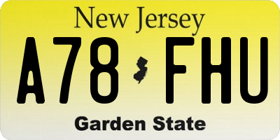 NJ license plate A78FHU