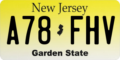NJ license plate A78FHV