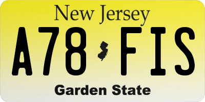 NJ license plate A78FIS