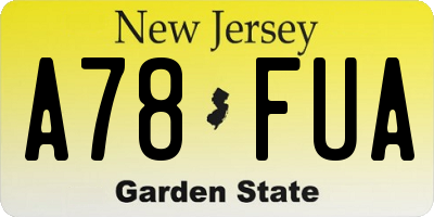 NJ license plate A78FUA