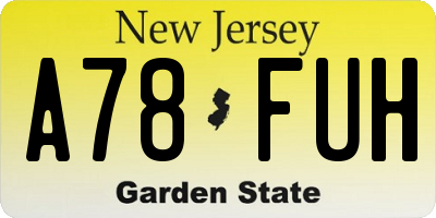 NJ license plate A78FUH