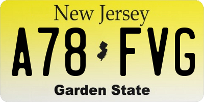 NJ license plate A78FVG