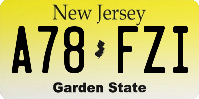NJ license plate A78FZI