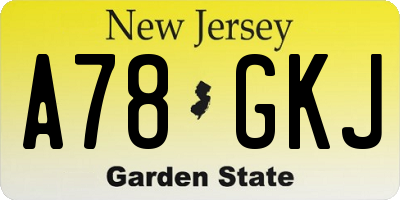 NJ license plate A78GKJ
