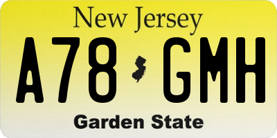 NJ license plate A78GMH