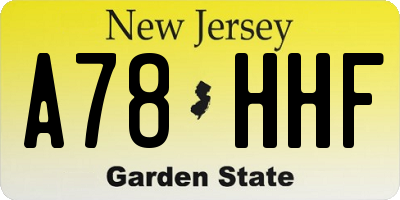 NJ license plate A78HHF