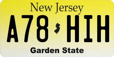 NJ license plate A78HIH