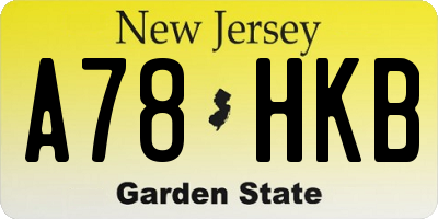 NJ license plate A78HKB