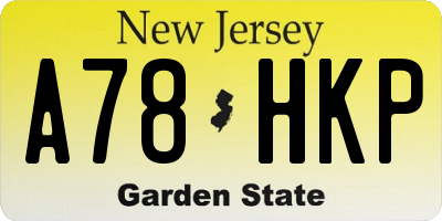 NJ license plate A78HKP