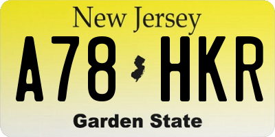 NJ license plate A78HKR