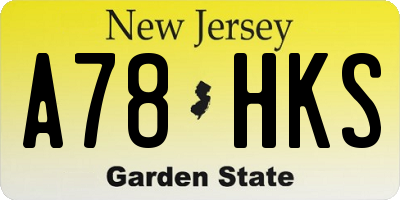 NJ license plate A78HKS