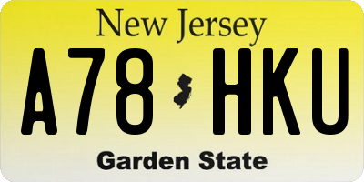 NJ license plate A78HKU