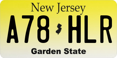 NJ license plate A78HLR