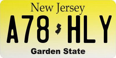 NJ license plate A78HLY
