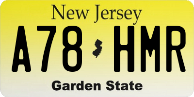 NJ license plate A78HMR