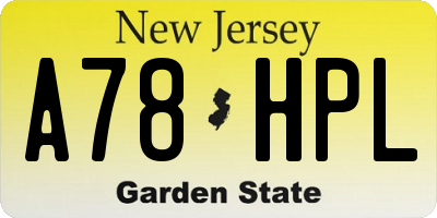 NJ license plate A78HPL